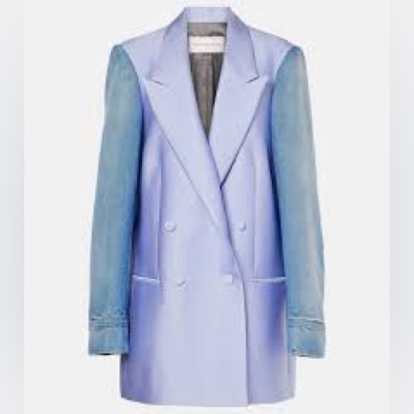 Dries Van Noten Jackets & Blazers - Dries Van Noten Blink Bis denim and satin blazer size medium